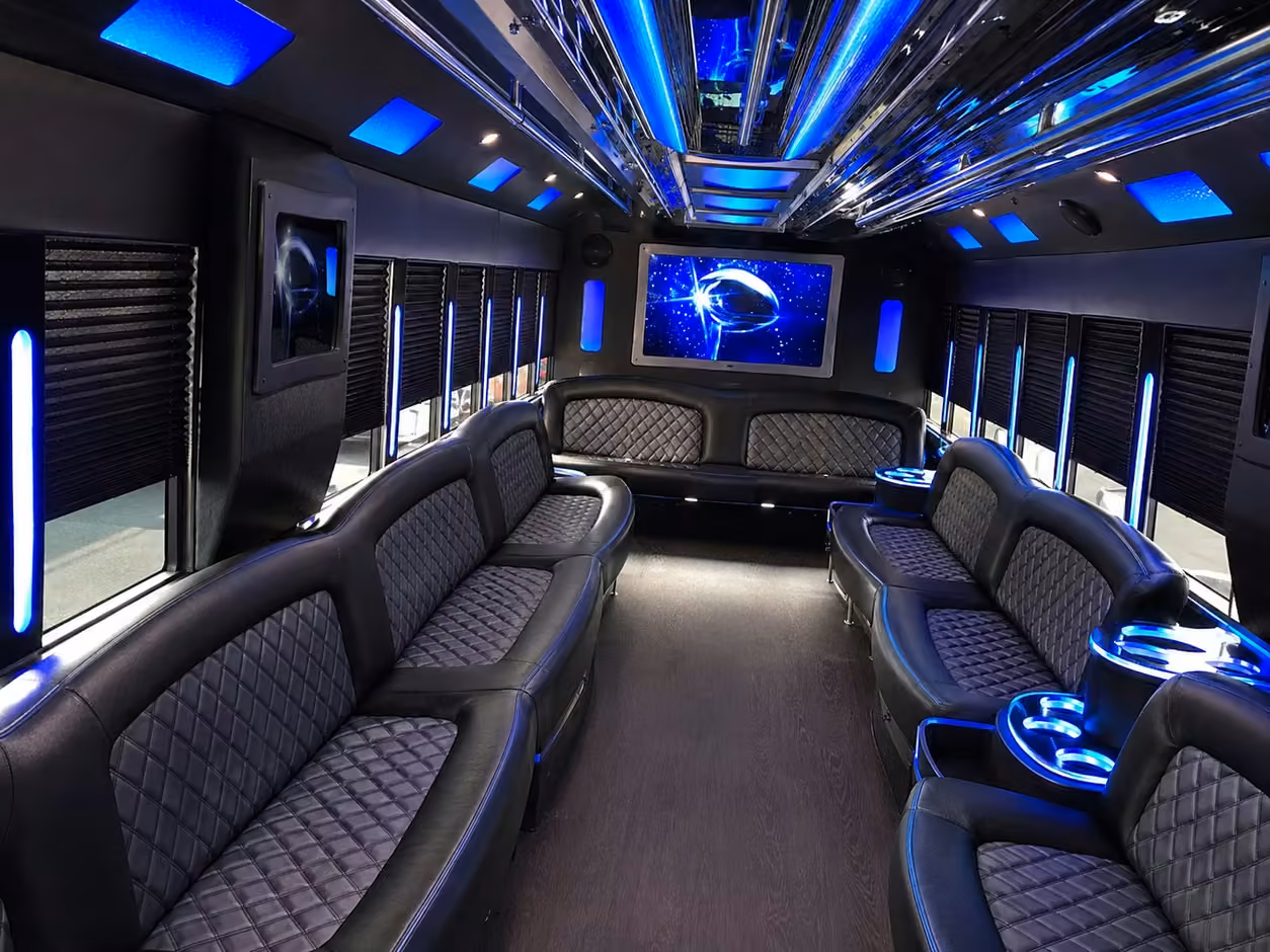 20 passenger party bus interior