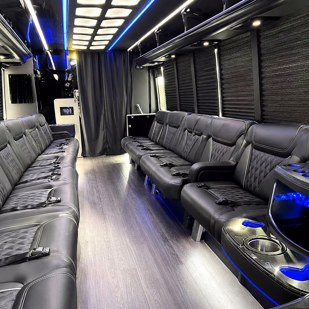 28 passenger party bus interior