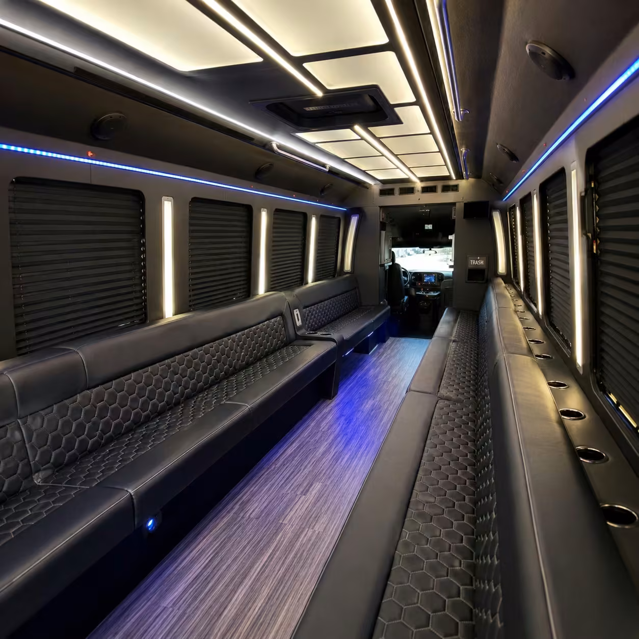 40 passenger party bus inside